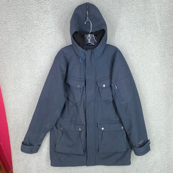 Merrell Jacket Mens Large Opti Warm Parka Coat Hooded Full Zip Blue - Picture 1 of 16